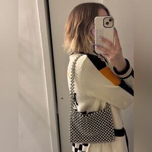 Silver Beaded Shoulder Bag!